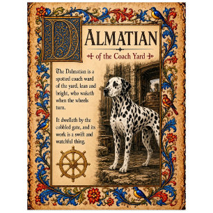 Postal Dálmata, Arte de Bestiario Medieval