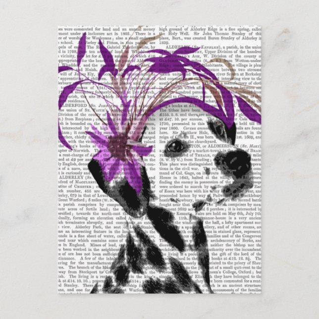 Postal Dalmatiano Con Fascinador Morado (Anverso)
