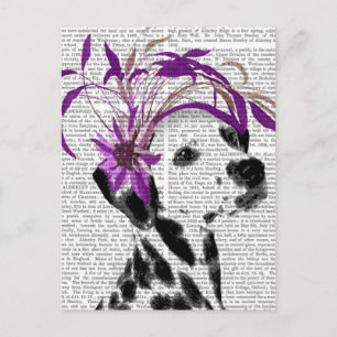 Postal Dalmatiano Con Fascinador Morado