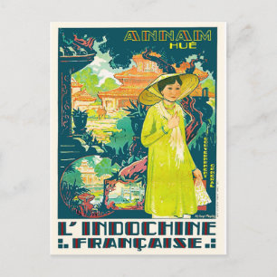 Postal Dama de Annam Hue, ciudad de Vietnam, Asia