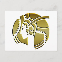 Postal Dama de Art Deco en oro