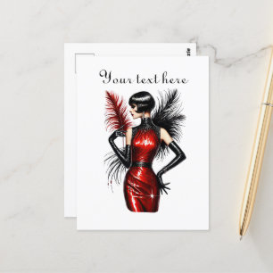 Postal Dama de corte agregar texto