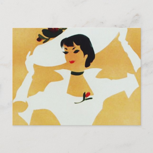 Postal Dama de estilo (Anverso)