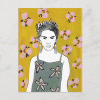 Dama de flores rosadas - Amarillo