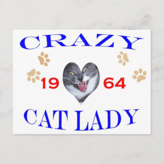 Postal Dama de gato loca de 1964