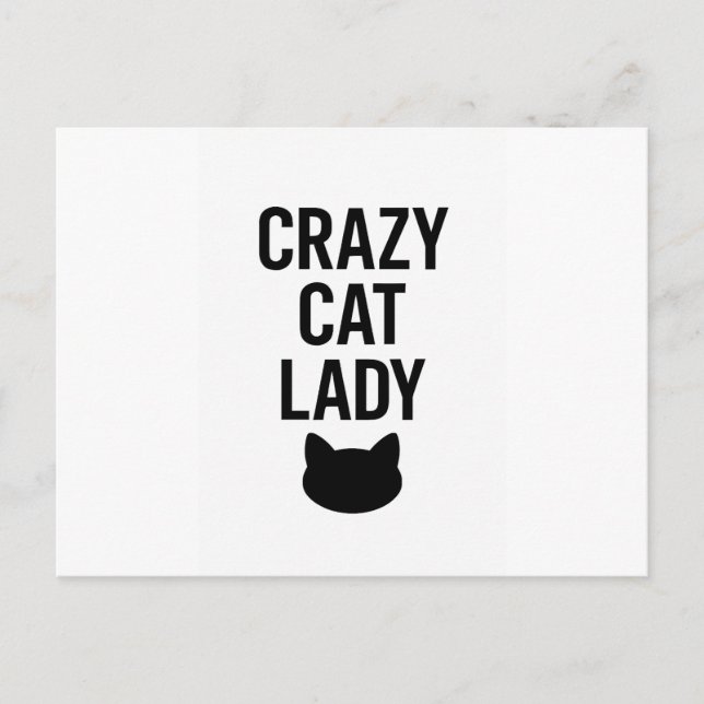 Postal Dama de gato loca - Gracioso regalo de amante de g (Anverso)