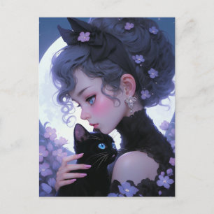 Postal Dama de gatos de corte