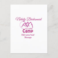 Dama de honor de campamento rosa agregar nombre fe