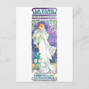 Postal Dama de la Camelias, Alphonse Mucha