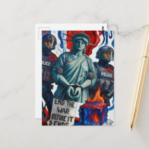 Postal dama de la libertad de protesta de hielo arrestada