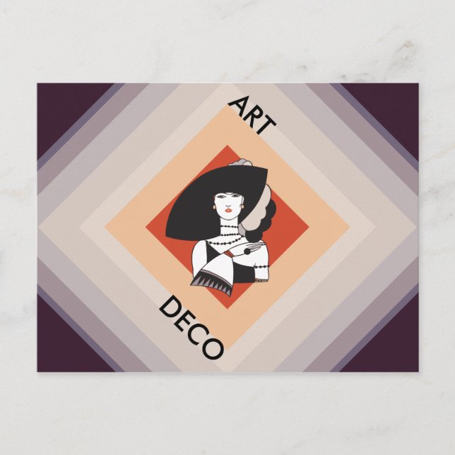 Postal Dama de la moda del humor cubismo (Anverso)