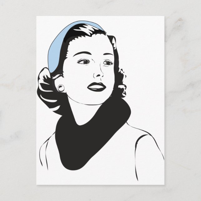 Postal Dama de los 50 (Anverso)