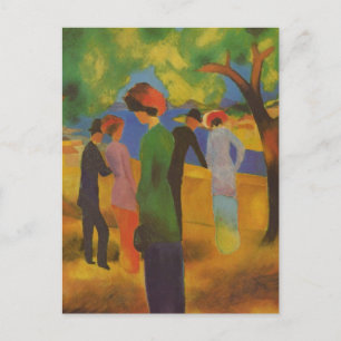 Postal Dama De Macke De Agosto Vintage En Una Chaqueta Ve