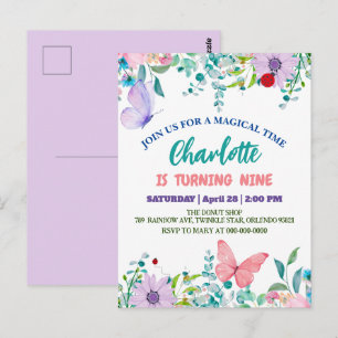 Postal Dama de mariquita linda Punto polka floral Flor Cu