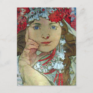 Postal Dama de medios mixtos