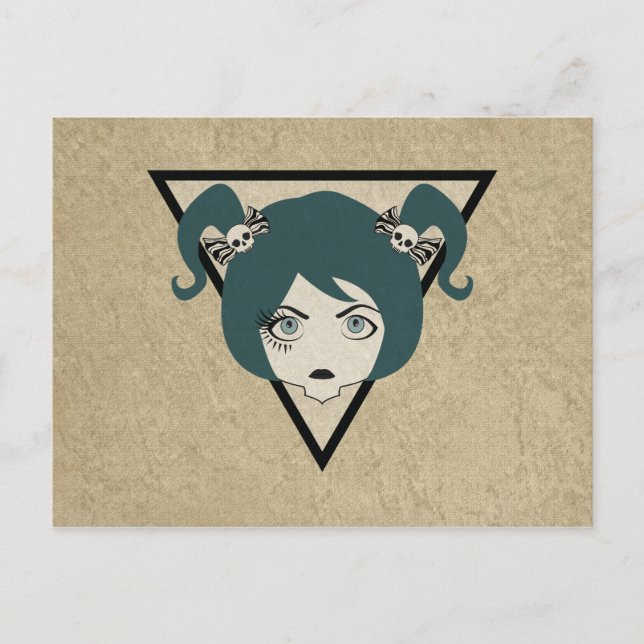 Postal dama de ojos (Anverso)