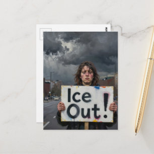 Postal Dama de protesta de hielo en una ciudad