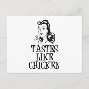 Postal Dama de retro de pollo