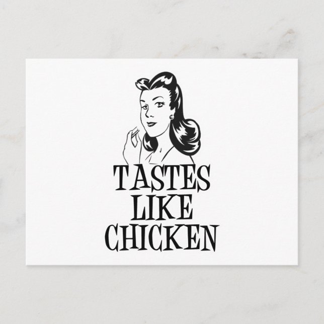 Postal Dama de retro de pollo (Anverso)