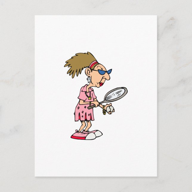 Postal Dama de tenis mayor (Anverso)