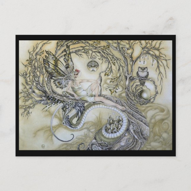 Postal Dama del bosque (Anverso)