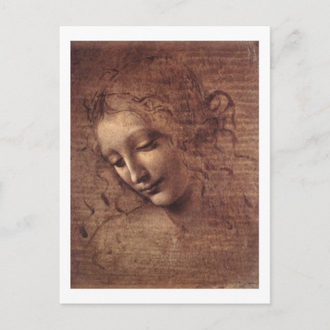 Postal Dama del cabello desaliñado (Anverso)