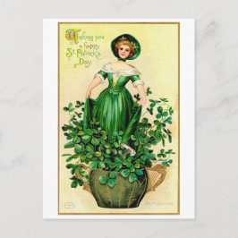 Postal Dama del Día de San Patricio, Vintage