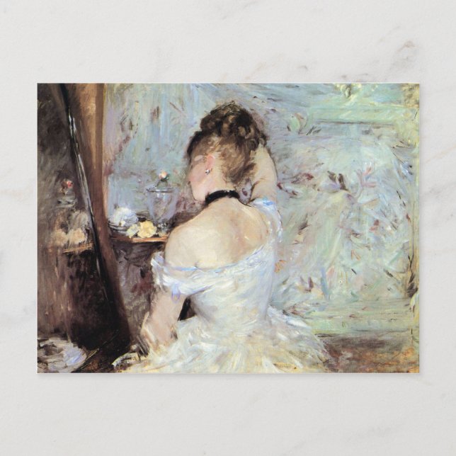 Postal Dama en el inodoro por Berthe Morisot (Anverso)