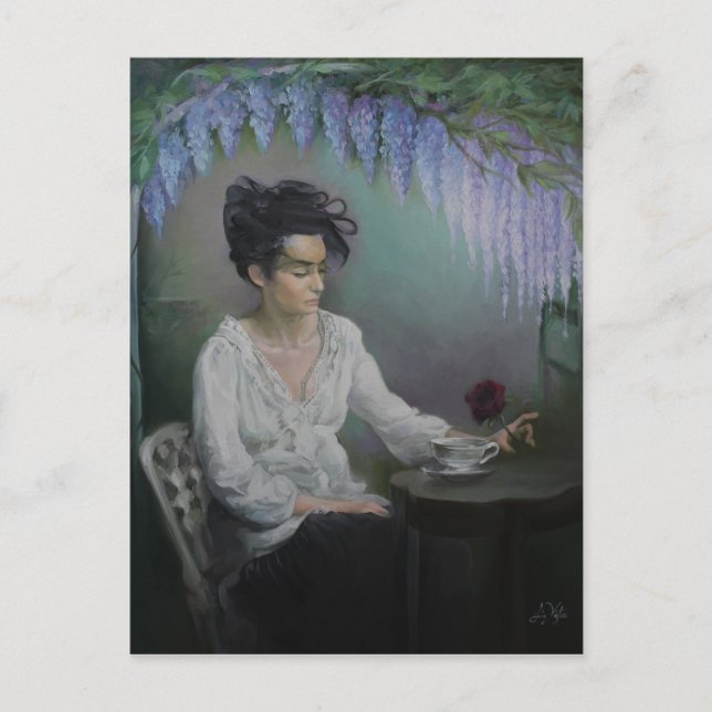 Postal Dama en espera (Anverso)