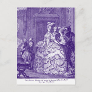 Postal Dama esperando a Marie Antoinette