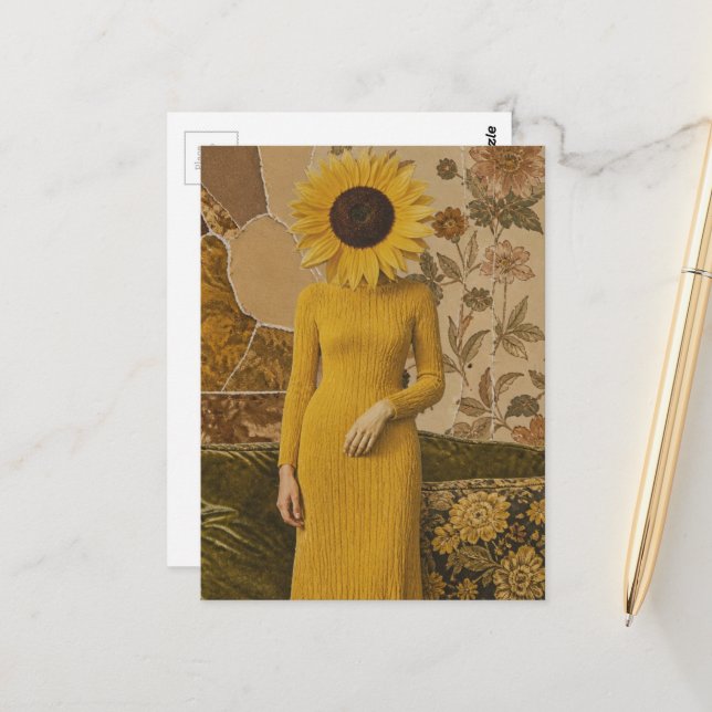Postal Dama Girasol (Anverso/Reverso In Situ)