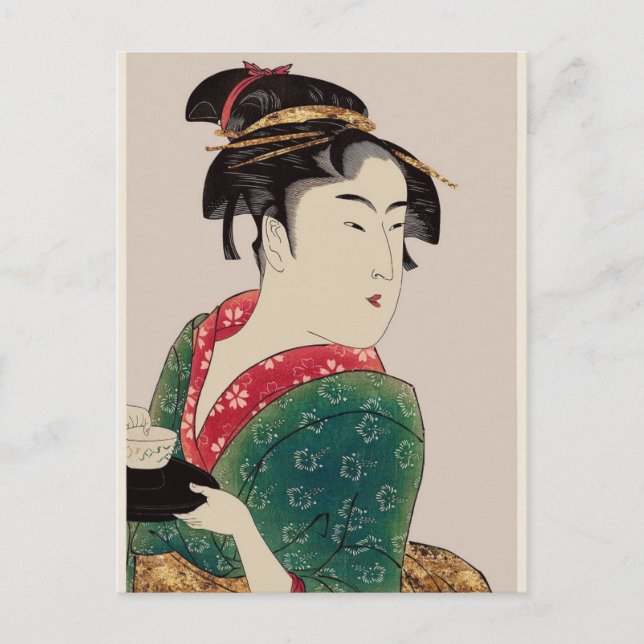 Postal Dama japonesa, (Anverso)
