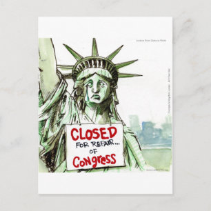 Postal Dama Libertad Cerrada Por Reparación Del Congreso