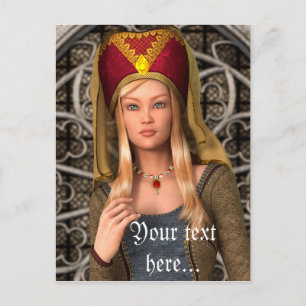 Postal Dama medieval