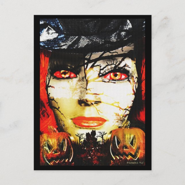 Postal Dama Oscura de Halloween (Anverso)