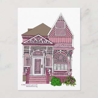 Postal "Dama pintada" victoriana - rosa