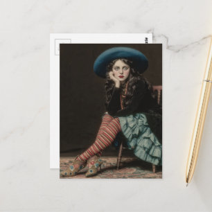 Postal Dama Retro Con Actitud Aburrida