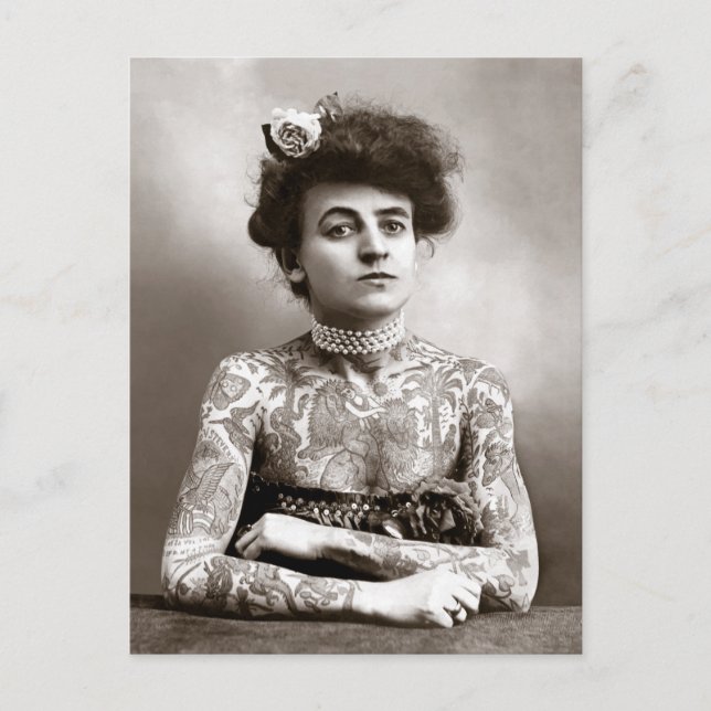 Postal Dama Tatuada, 1907 (Anverso)