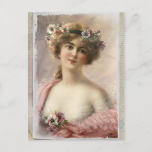 Postal dama vintage