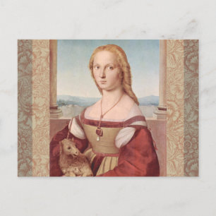 Postal Dama y el unicornio arte clásico de Raphael