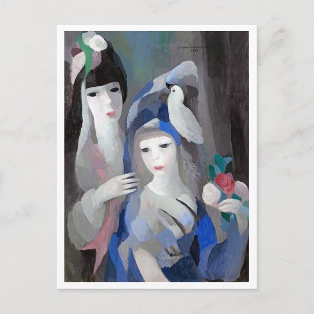 Postal Dama y paloma, Marie Laurencin (Anverso)
