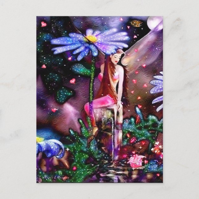 Postal Dama y regalo (Anverso)