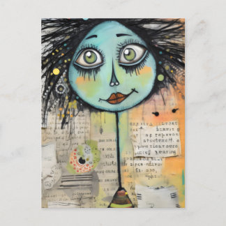 Postal Damas de arte 2 ojos verdes