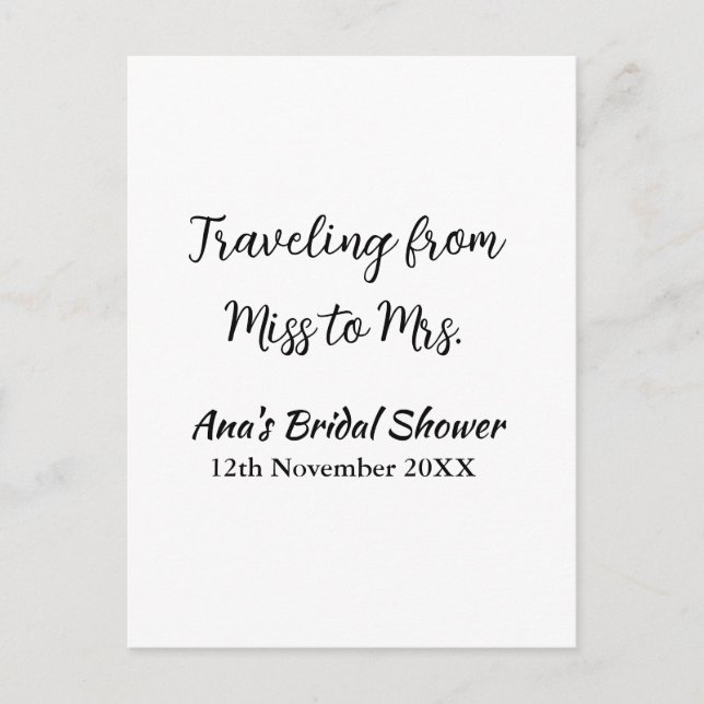 Postal Damas de honor de viaje agregar nombre fecha señor (Anverso)