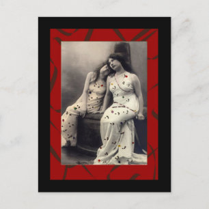 Postal Damas de pelo largo de imagen victoriana