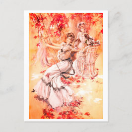 Postal Damas en el parque