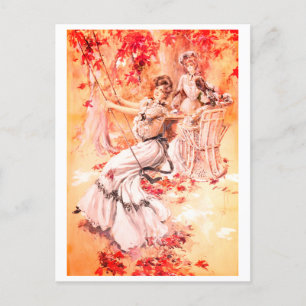 Postal Damas en el parque