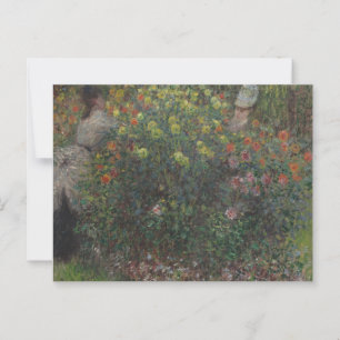 Postal Damas en Flores Monet 1875