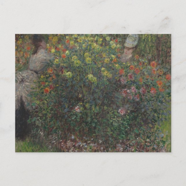 Postal Damas en Flores Monet 1875 (Anverso)