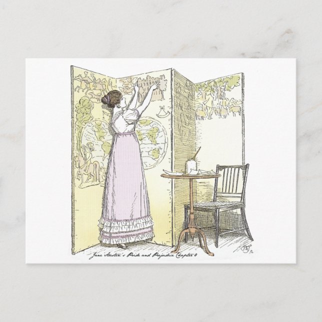 Postal Damas logradas, Jane Austen Orgullo y Prejuicio (Anverso)